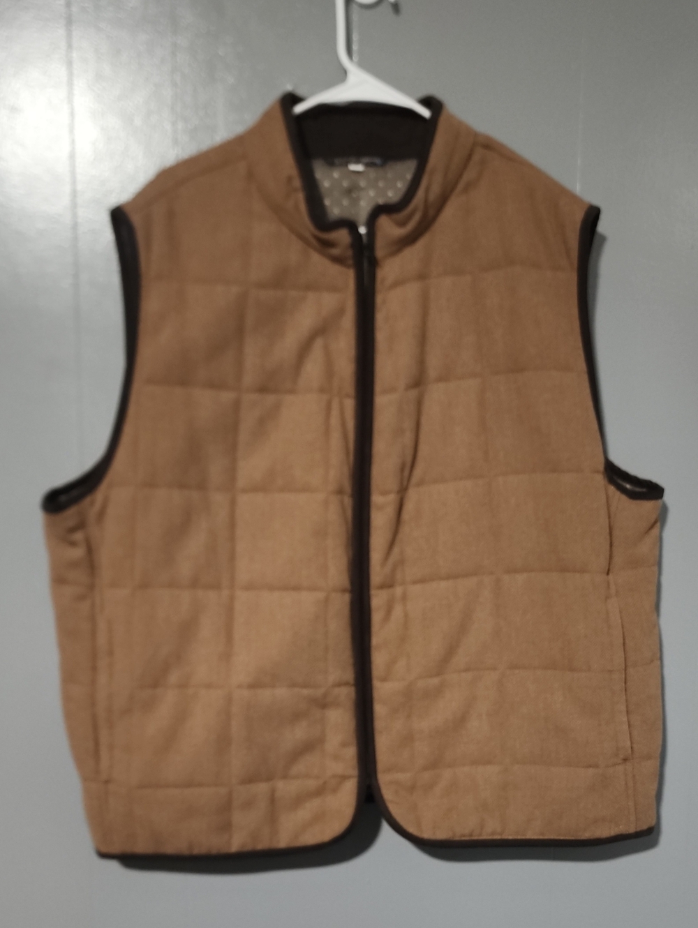 Westport Tan Quilted Vest with Dark Trim